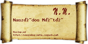 Naszádos Máté névjegykártya