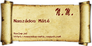 Naszádos Máté névjegykártya